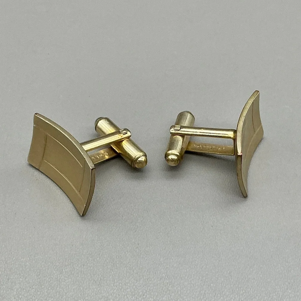 Vintage 1/20 12KT Gold Filled Cufflinks Men's Rectangular Classic Formal Dress